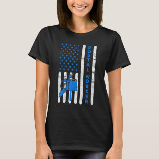 Amerikanischer Flagge Postzusteller Zustellung Bri T-Shirt