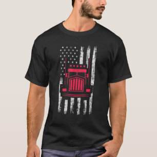 Amerikanischer Flagge Roter LKW-Mechaniker Sattelz T-Shirt