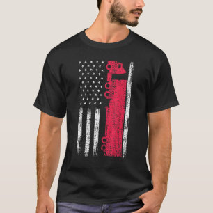 Amerikanischer Flagge Sattelzugfahrer 18 Räder Mec T-Shirt