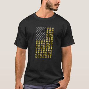 Amerikanischer Flagge Schulbusfahrer Patriotischer T-Shirt