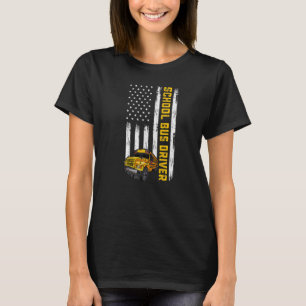 Amerikanischer Flagge Schulbusfahrer USA-Flagge Bu T-Shirt