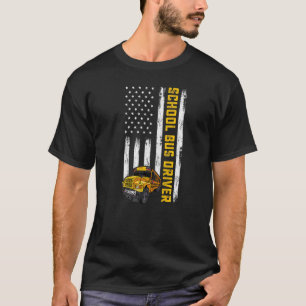 Amerikanischer Flagge Schulbusfahrer USA-Flagge Bu T-Shirt