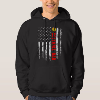 Amerikanischer-Flagge-Softball-Vater-Rückseite-Ess Hoodie