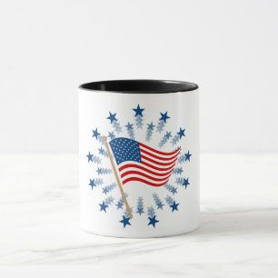 Amerikanischer Flagge Sternenexplosion Feuerwerk 4 Tasse