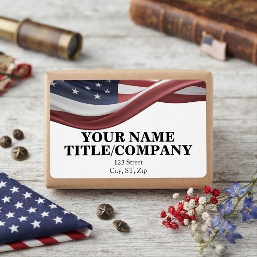 Amerikanischer Flagge Wellenförmiger Firmenname 