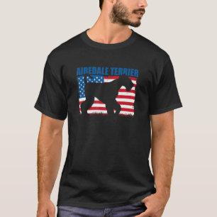 Amerikanischer Flaggen-Airedale-Terrier T-Shirt