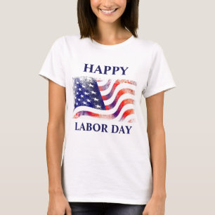Amerikanischer Flaggen-Arbeitstag in Rot-Weiß-Blau T-Shirt