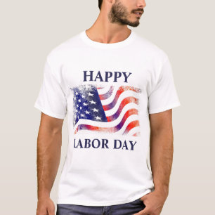 Amerikanischer Flaggen-Arbeitstag in Rot-Weiß-Blau T-Shirt