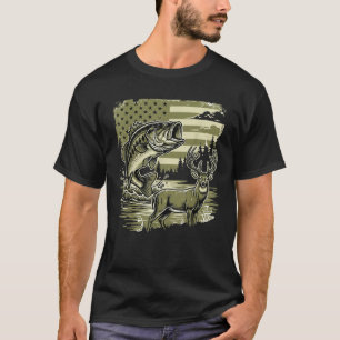 Amerikanischer Flaggen-Barsch-Angeln und Jagen Jug T-Shirt
