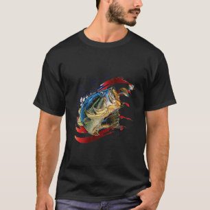 Amerikanischer Flaggen-Barsch Bequemes Fischen T-Shirt