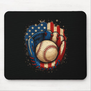 Amerikanischer Flaggen-Baseballhandschuh Patriotis Mousepad