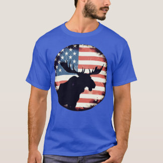 Amerikanischer Flaggen-Elch T-Shirt