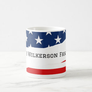 Amerikanischer Flaggen-Familienname Kaffeetasse