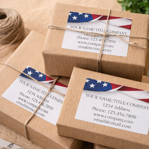 Amerikanischer Flaggen Firmenname  Rechteckiger Aufkleber