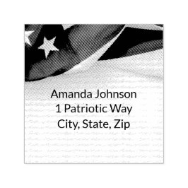 Amerikanischer Flaggen-Hochzeits-Rücksende-Adresse Permastempel