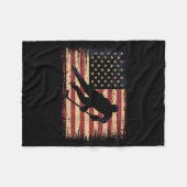 Amerikanischer Flaggen-Hockey Fleecedecke (Vorderseite (Horizontal))