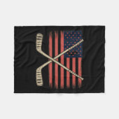 Amerikanischer Flaggen-Hockey Fleecedecke (Vorderseite (Horizontal))