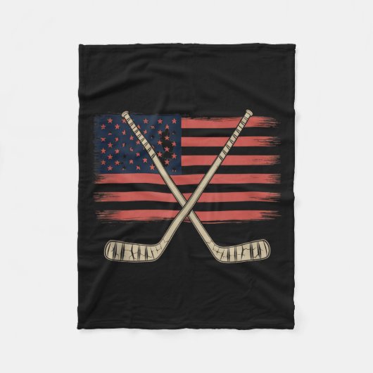 Amerikanischer Flaggen-Hockey Fleecedecke (Vorderseite)
