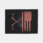 Amerikanischer Flaggen-Hockey Fleecedecke (Vorderseite (Horizontal))