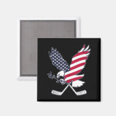 Amerikanischer Flaggen-Hockey Magnet (Vorderseite/Rückseite)