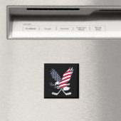 Amerikanischer Flaggen-Hockey Magnet (In Situ (Geschirrspüler))