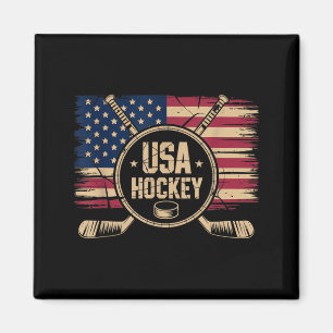 Amerikanischer Flaggen-Hockey Magnet