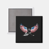 Amerikanischer Flaggen-Hockey Magnet (Vorderseite/Rückseite)