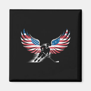 Amerikanischer Flaggen-Hockey Magnet