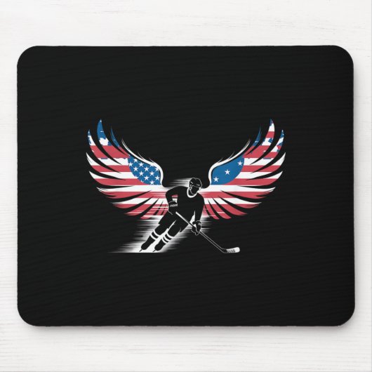 Amerikanischer Flaggen-Hockey Mousepad (Vorne)