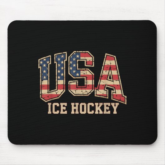 Amerikanischer Flaggen-Hockey Mousepad (Vorne)