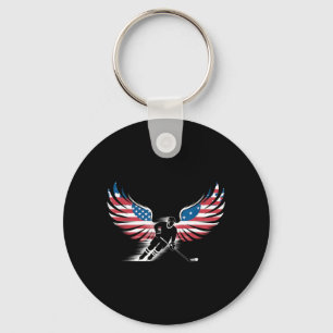 Amerikanischer Flaggen-Hockey Schlüsselanhänger