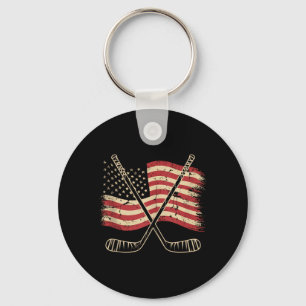 Amerikanischer Flaggen-Hockey Schlüsselanhänger