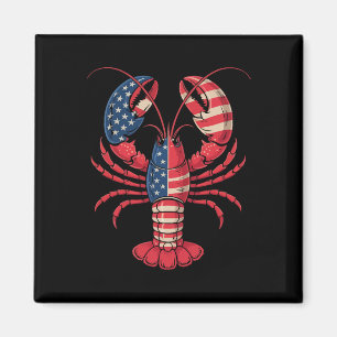 Amerikanischer Flaggen-Hummer Patriotischer Crawfi Magnet