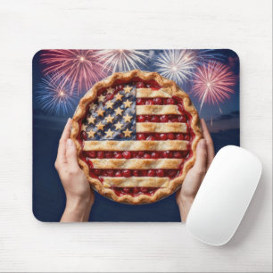Amerikanischer Flaggen-Kirschkuchen Mousepad