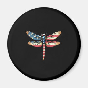 Amerikanischer Flaggen-Libelle Patriotisch 4. Juli Magnet