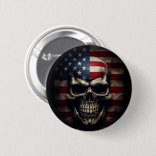 Amerikanischer Flaggen-Schädel Button