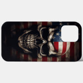 Amerikanischer Flaggen-Schädel Case-Mate iPhone Hülle (Rückseite (Horizontal))