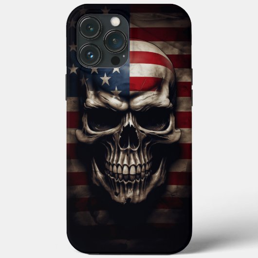 Amerikanischer Flaggen-Schädel Case-Mate iPhone Hülle (Rückseite)