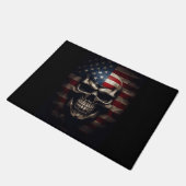 Amerikanischer Flaggen-Schädel  Fußmatte (Schrägansicht)