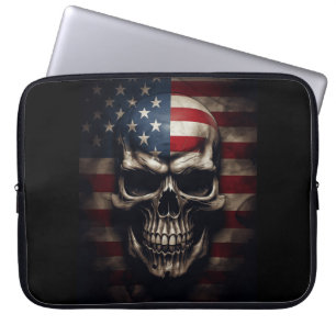 Amerikanischer Flaggen-Schädel  Laptopschutzhülle