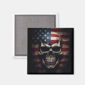 Amerikanischer Flaggen-Schädel Magnet (Vorderseite/Rückseite)