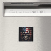 Amerikanischer Flaggen-Schädel Magnet (In Situ (Geschirrspüler))