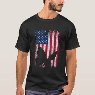 Amerikanischer Flaggen Schmetterling Tiere Vintage T-Shirt