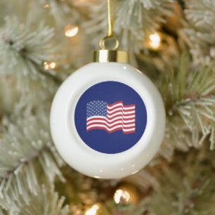 Amerikanischer Flaggen-Schmuck Keramik Kugel-Ornament