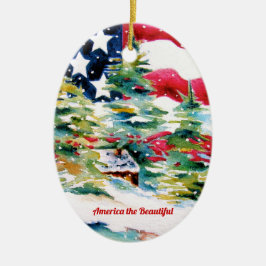 Amerikanischer Flaggen-Schmuck Keramik Ornament