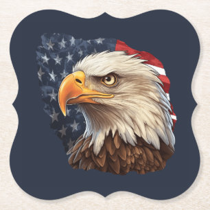 Amerikanischer Flaggen-Weißkopfseeadler Untersetzer