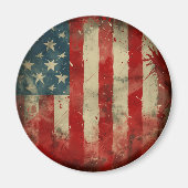 Amerikanischer Flaggen-Windspinner rund Magnet (Vorne)