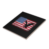 Amerikanischer Flaggenadler USA Fliese (Seite)