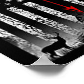 Amerikanischer Flaggenbow Jagd auf Patriotisches D Poster (Ecke)