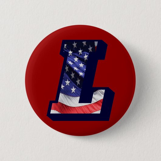 Amerikanischer Flaggenbrief "L" Button (Vorderseite)
